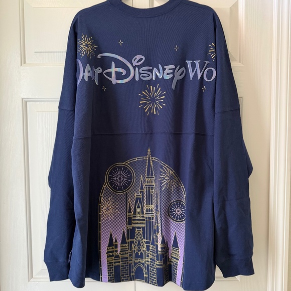 Disney Tops - 2025 Disney Parks WDW Magic Kingdom Castle Spirit Jersey Fireworks Purple 2X NEW
